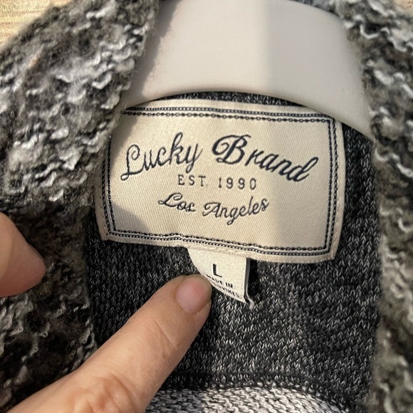 Lucky Brand Women’s Gray Draped Open Cardigan Long Sleeve Sweater Size: Large - Picture 5 of 11